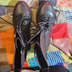 So burgundy combat boots
